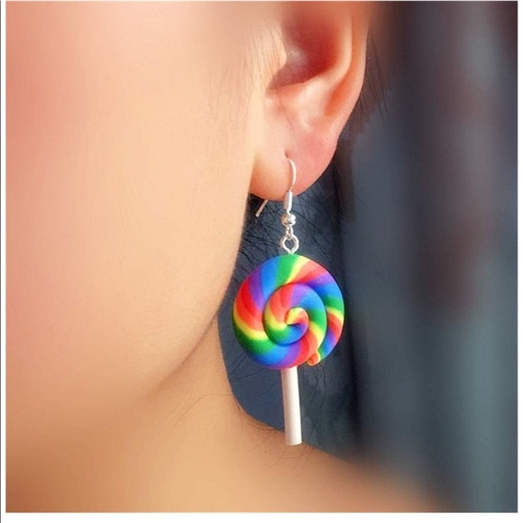 💖 2 for $10.00 Candy Lollipop Dangle Earrings - Picture 4 of 4